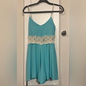 Altar’d State Light Blue Lace‑Waist Romper | Size S 🩵✨